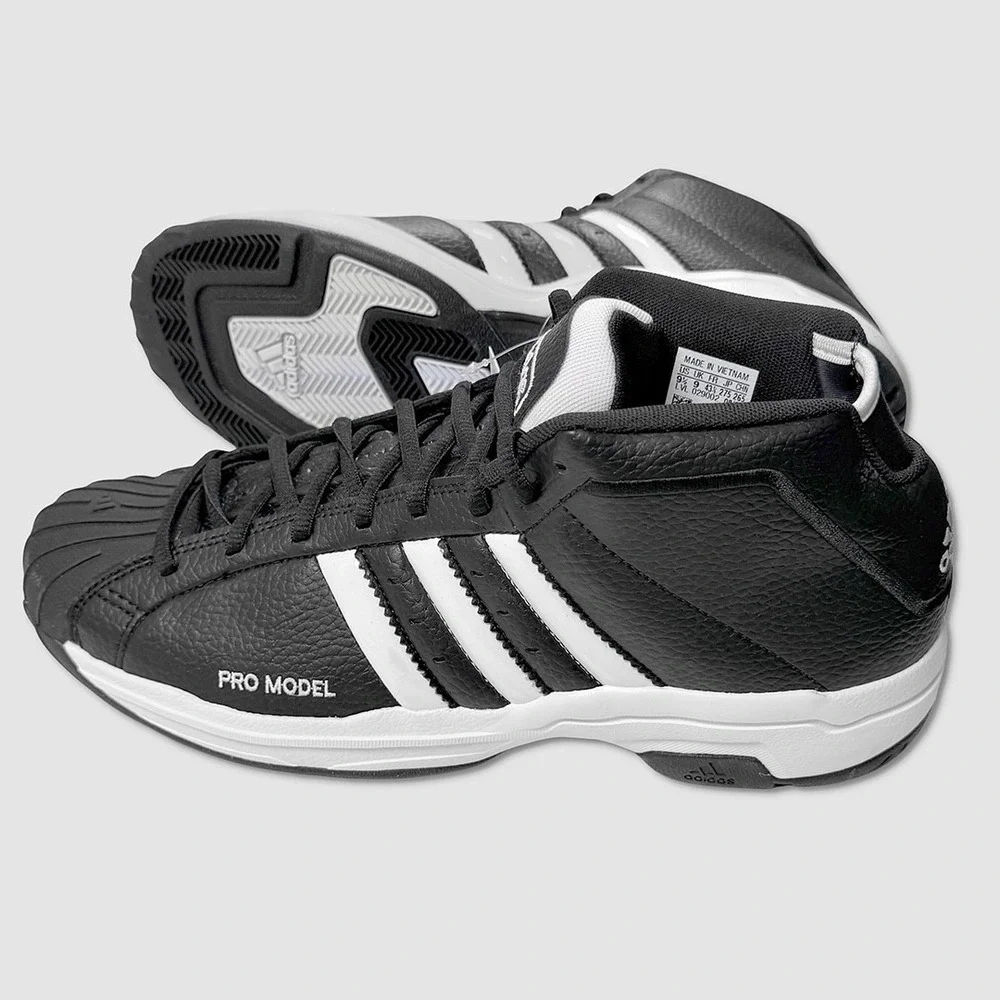 Adidas Pro Model 2G Shoes - NEW Mens Size 9.5 Black / White - #49540-OF